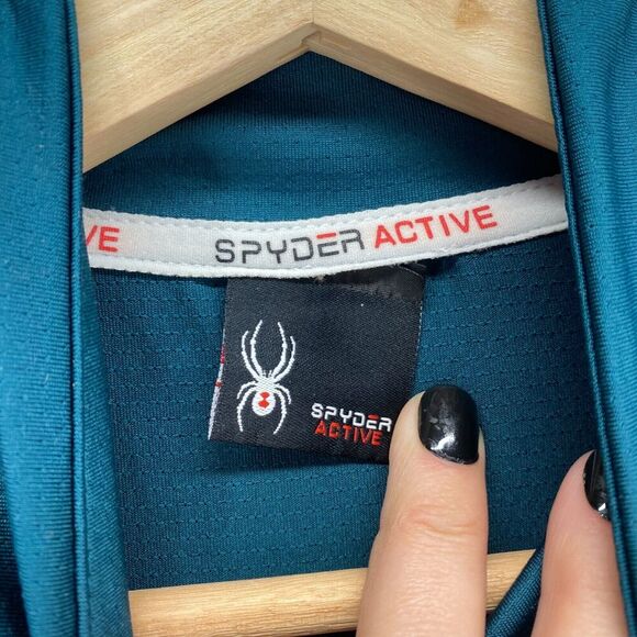 Spyder Active Activewear Track Jacket Men M Medium Blue Zipper Long Sleeve - Picture 5 of 6